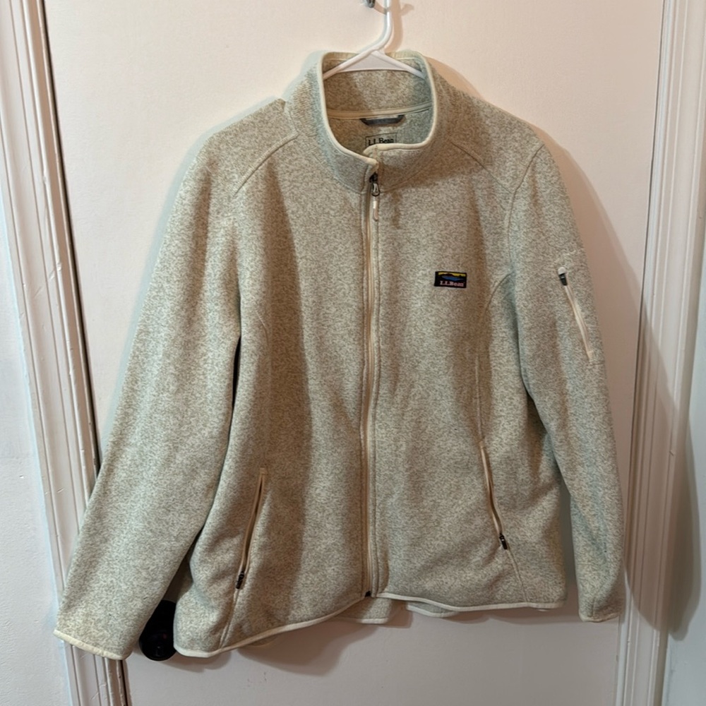 L.L.Bean Ivory Zip Jacket - Size 2X